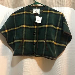 NWT Janie and Jack plaid poncho size 3-4